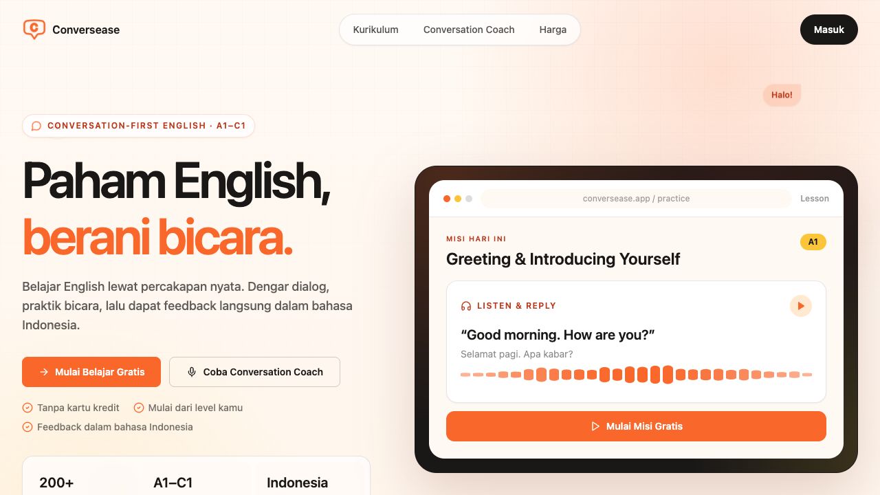 Conversease landing page
